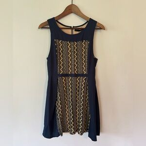 Sugarlips, Navy/Gold Lace Pattern Dress, NWT, Size L